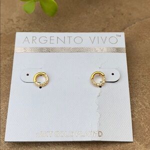 NWT ARGENTO VIVO Rhinestone Circle Pave Earrings